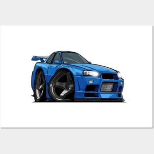 Nissan Skyline R34 GTR Posters and Art